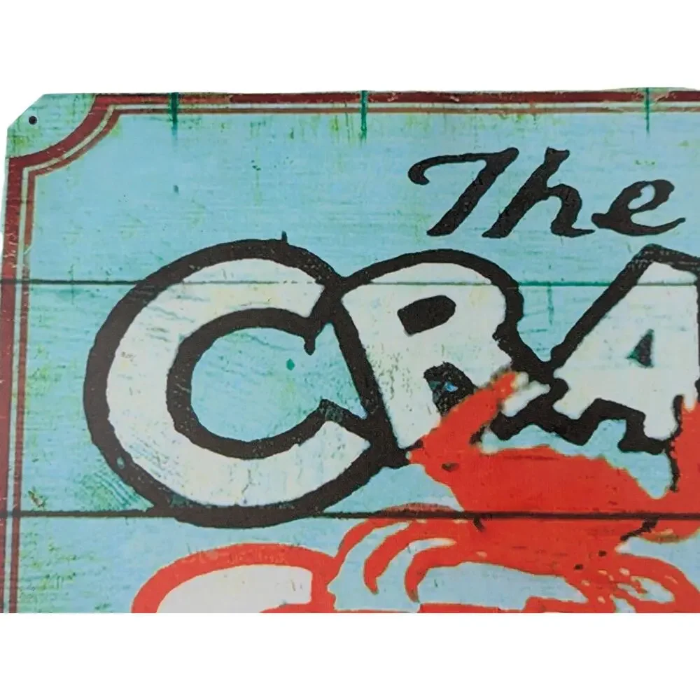 The Crab Shack White Rectangular Crab Illustration‎ Text Sign